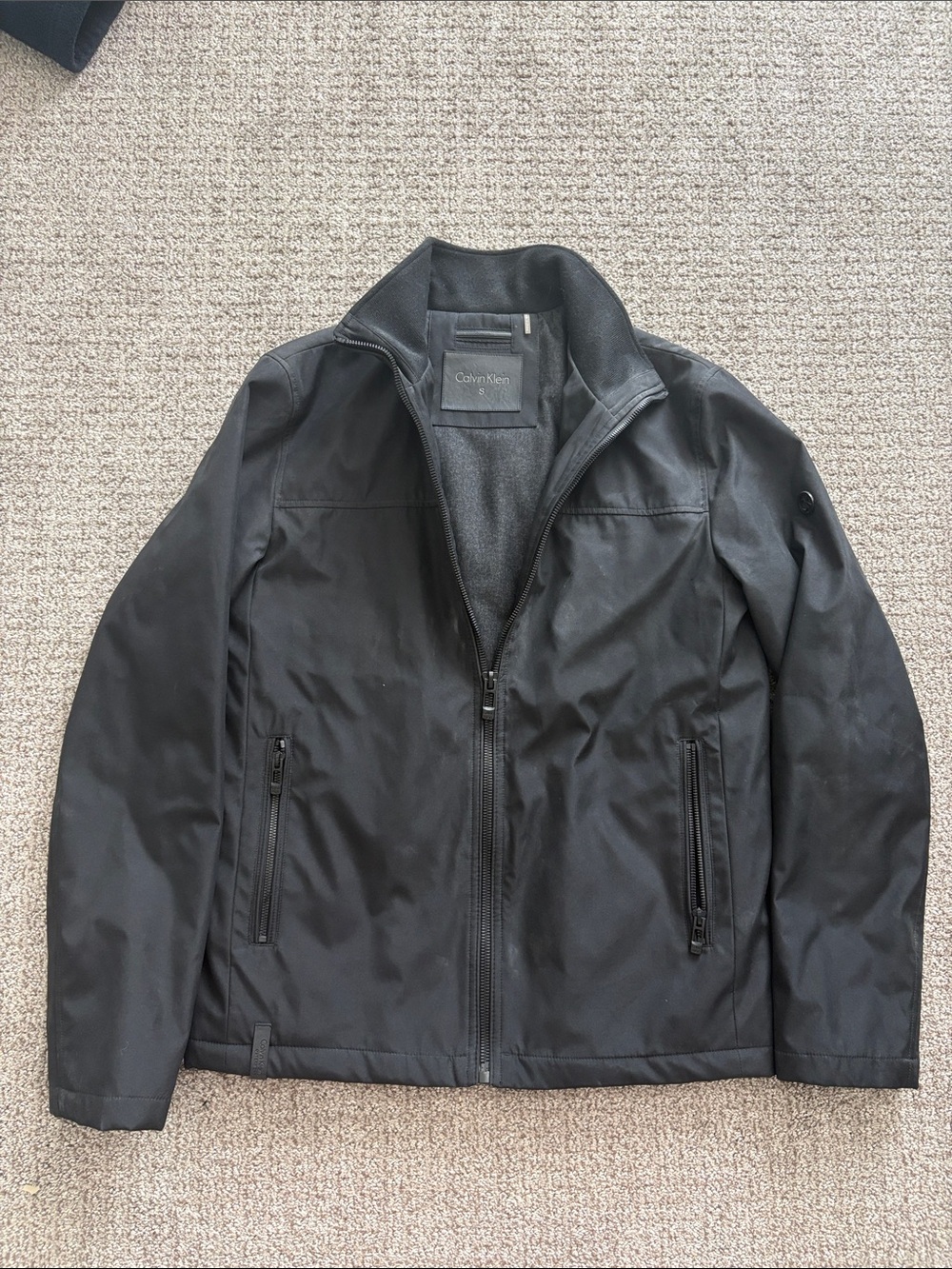 Calvin Klein Men's Black Zip-Front Windbreaker Jacket